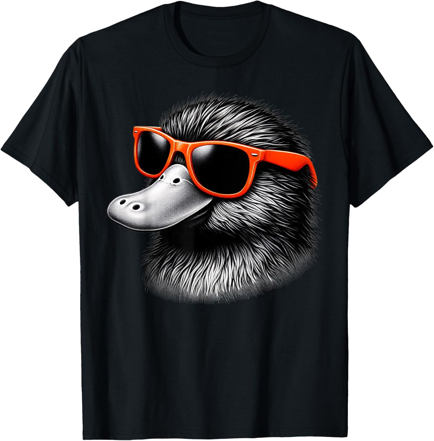 Cool Platypus Wearing Sunglasses Graphic Art T-Shirt - T-Shirt | Black