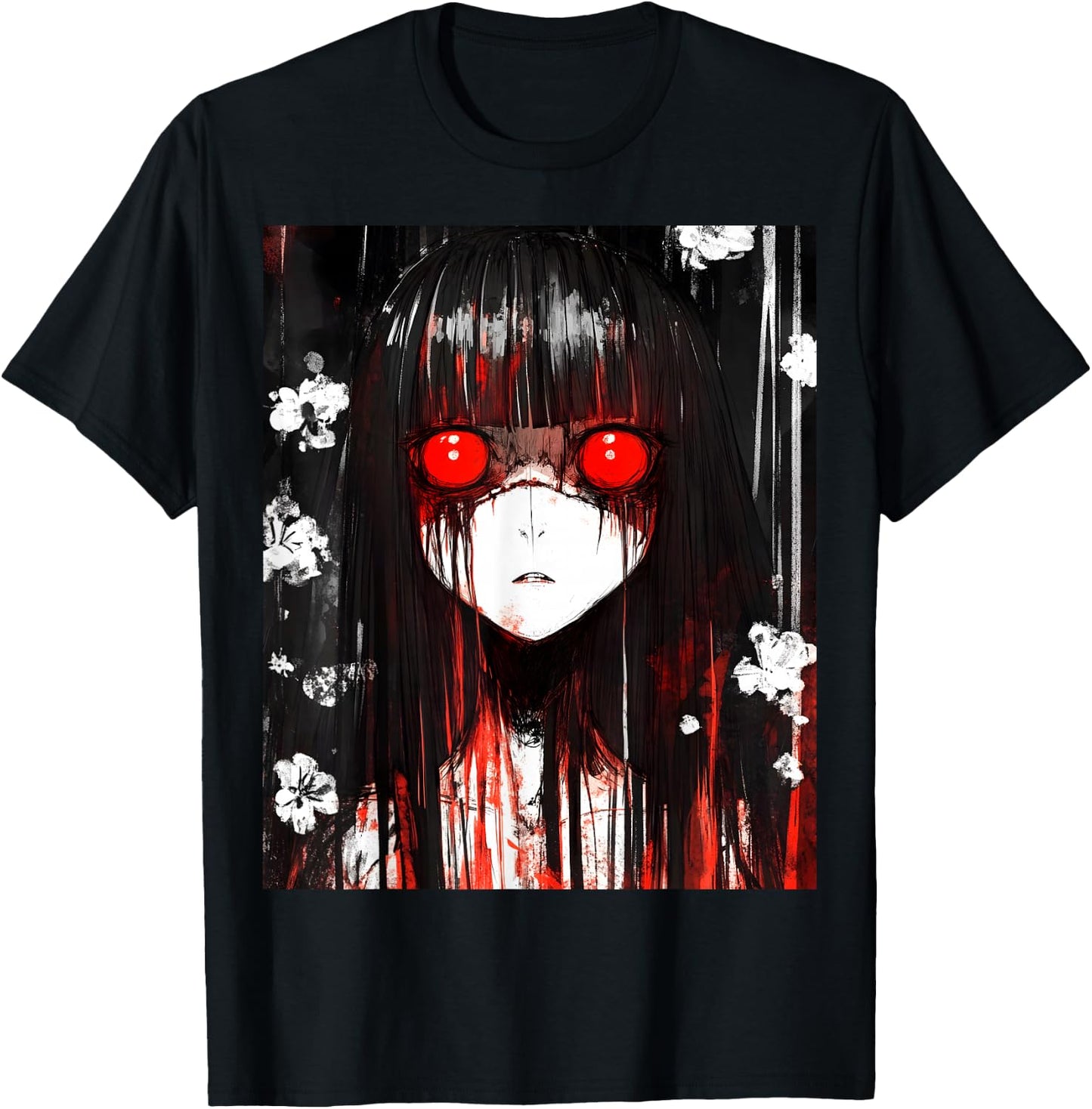 Japan Horror Anime Manga Japanese Creepy Kawaii Goth T-Shirt - T-Shirt | Black
