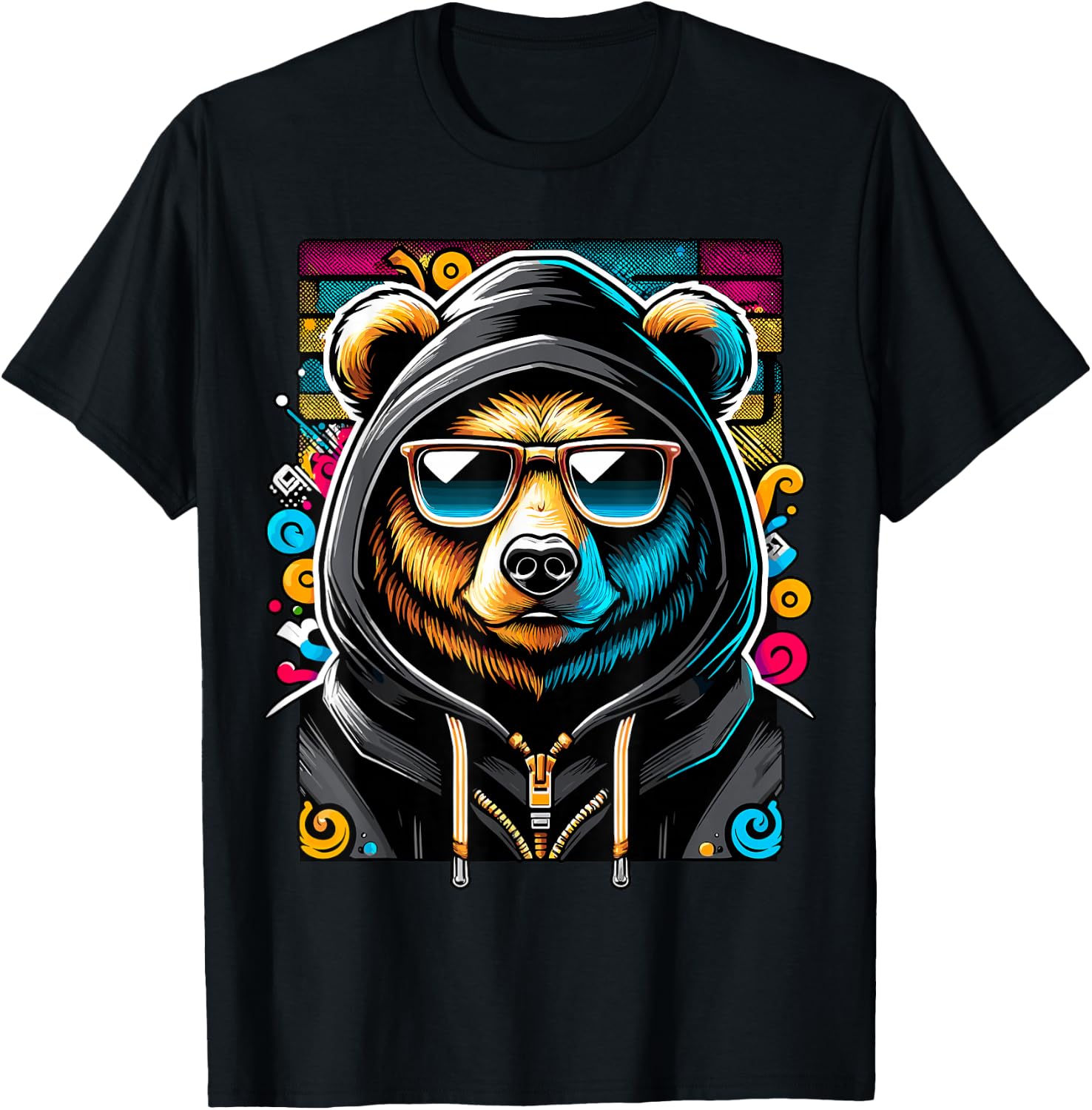 Hip Hop Teddy Bear with Sunglasses Rap Music T-Shirt - T-Shirt | Black