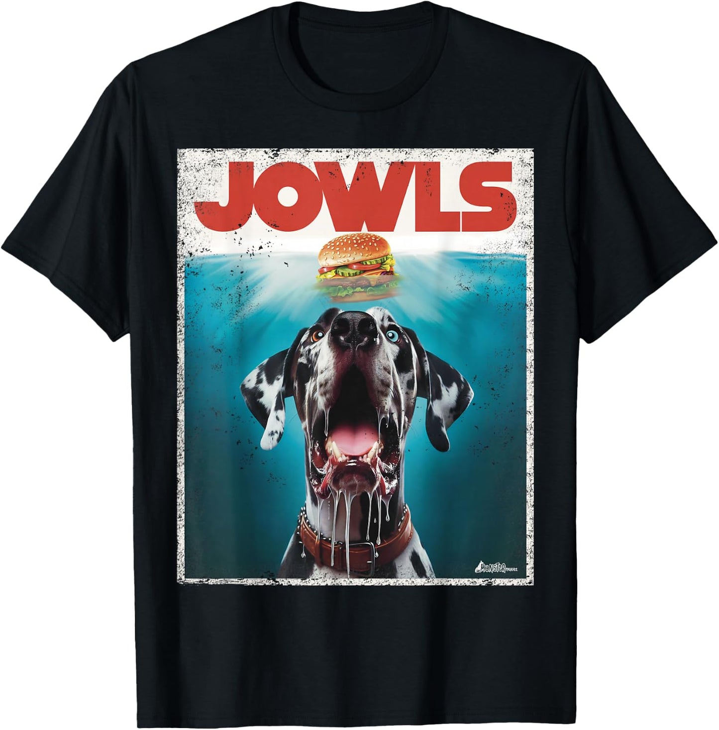 Great Dane Jowls, Paws Harlequin, Blue Eye, Dog Mom, Dog Dad Men Women Kids T-Shirt - T-Shirt | Black