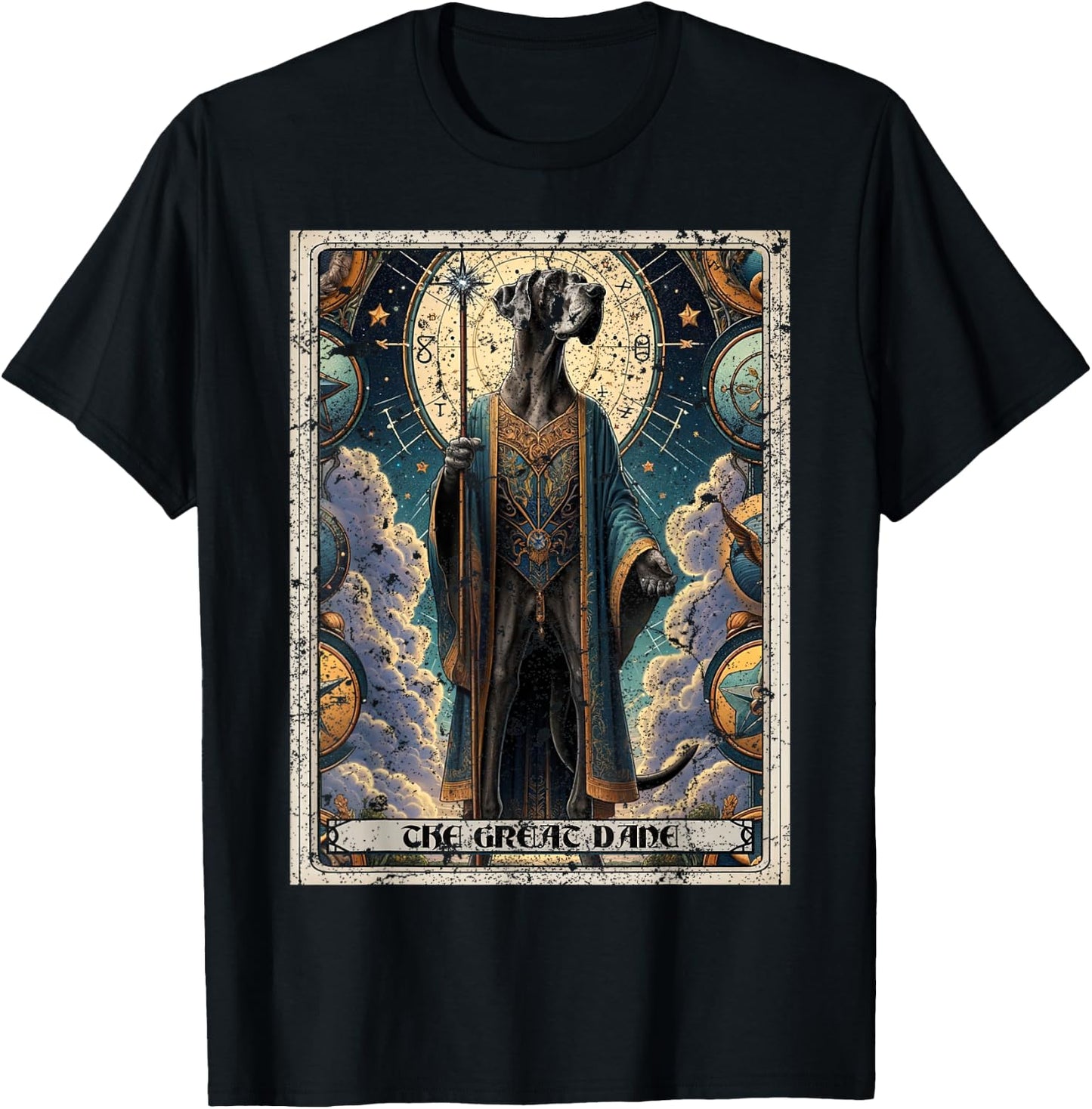 Great Dane Tarot Card Dog T-Shirt - T-Shirt | Black
