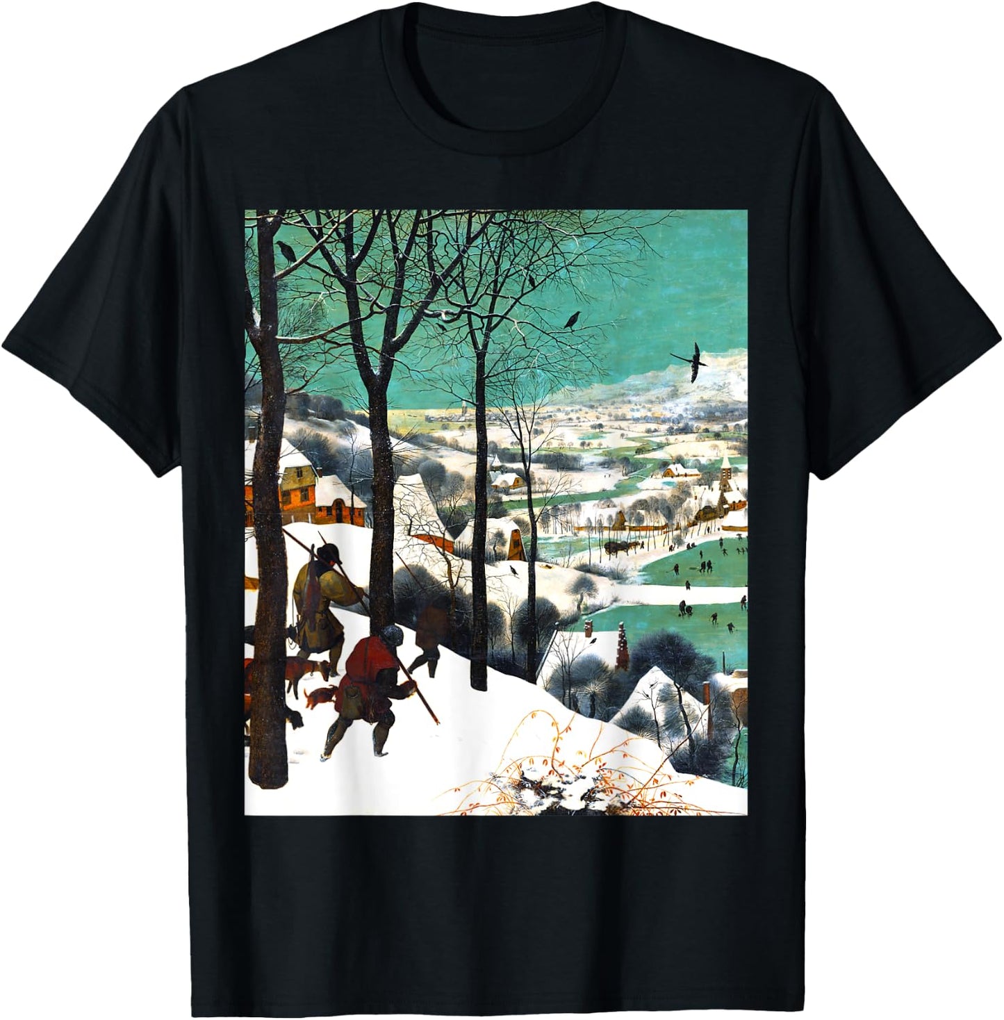Hunters in the Snow Pieter Bruegel the Elder Renaissance Art T-Shirt - T-Shirt | Black