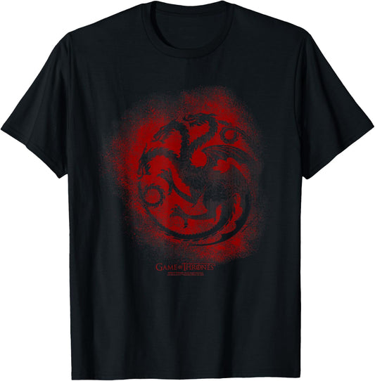 Game of Thrones Targaryen Sprayed Outline Sigil T-Shirt - T-Shirt | Black