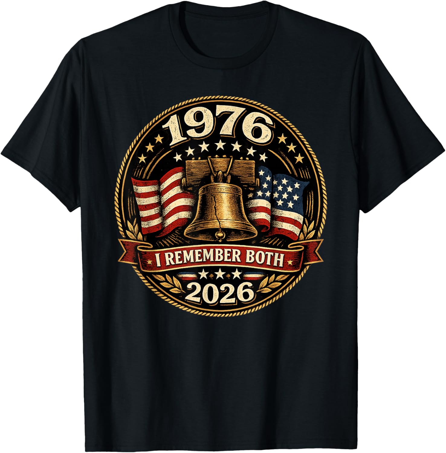 1976 to 2026 I Remember Both T-Shirt - T-Shirt | Black