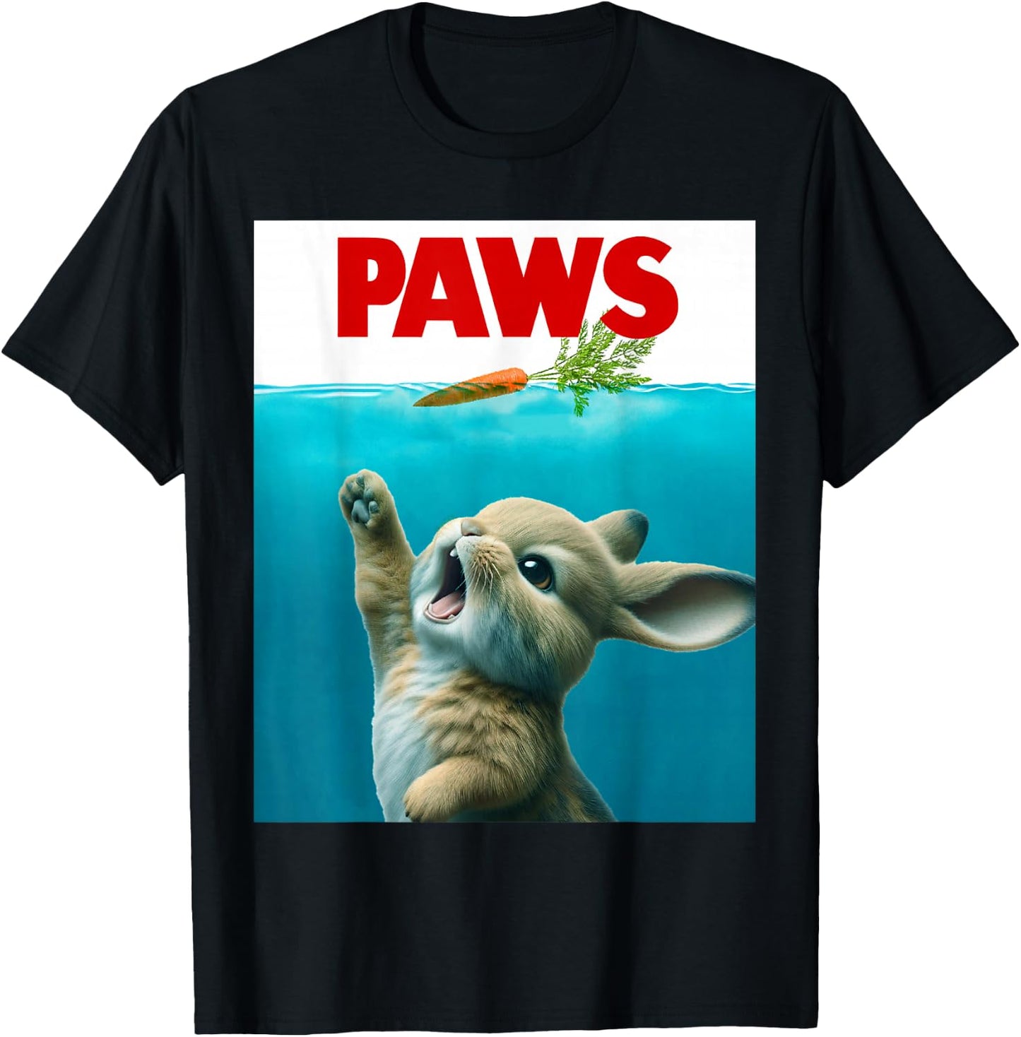Paws Cute Bunny T-Shirt - T-Shirt | Black