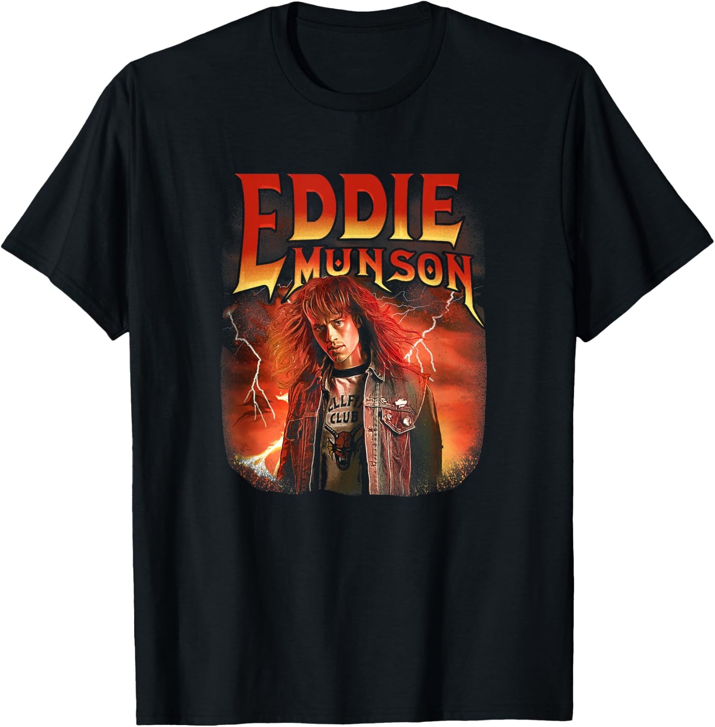 Stranger Things 4 Eddie Munson Portrait T-Shirt - T-Shirt | Black