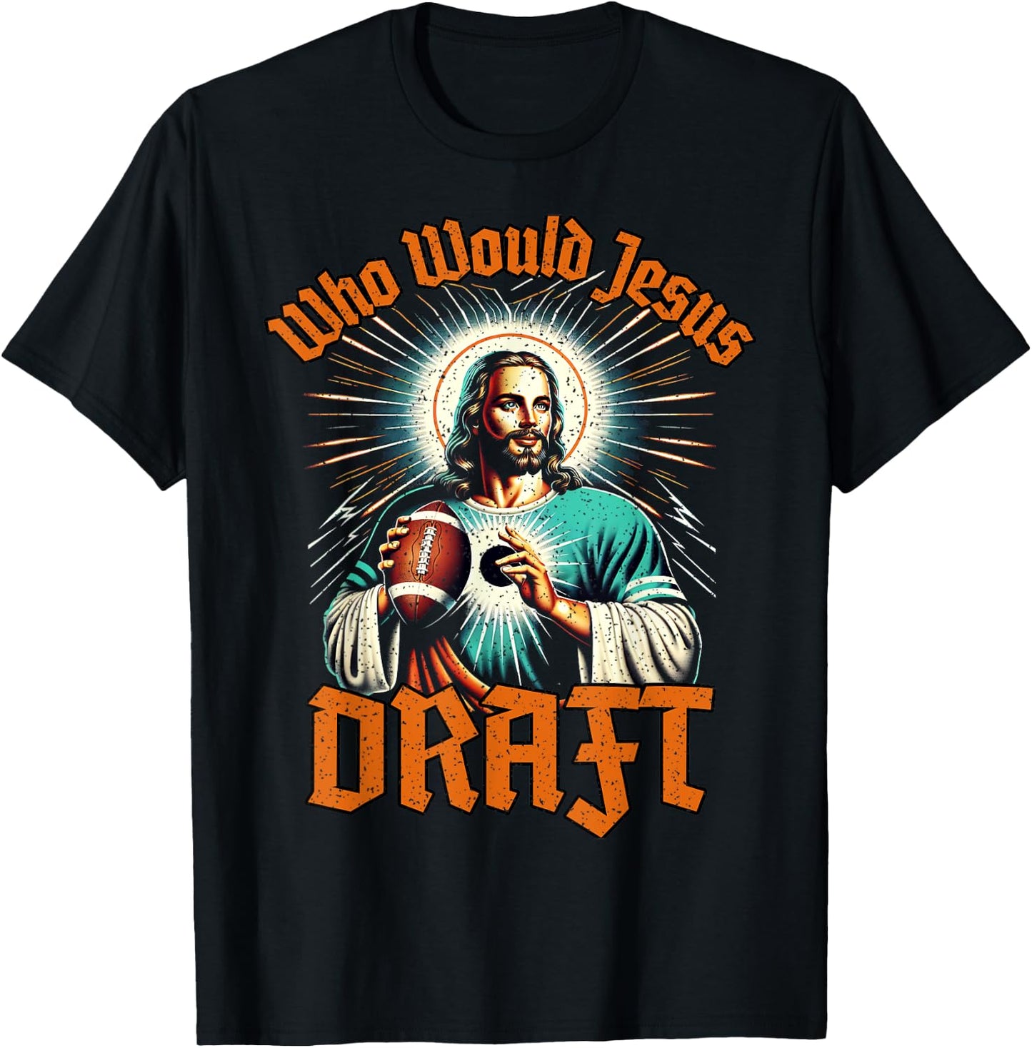 Fantasy Football Champion Who Would Jesus Draft Party T-Shirt - T-Shirt | Black