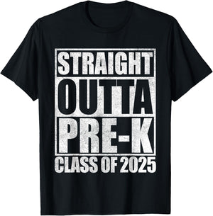 Pre-k Graduation Shirt For Boys, Straight Outta Pre-k T-Shirt - T-Shirt | Black