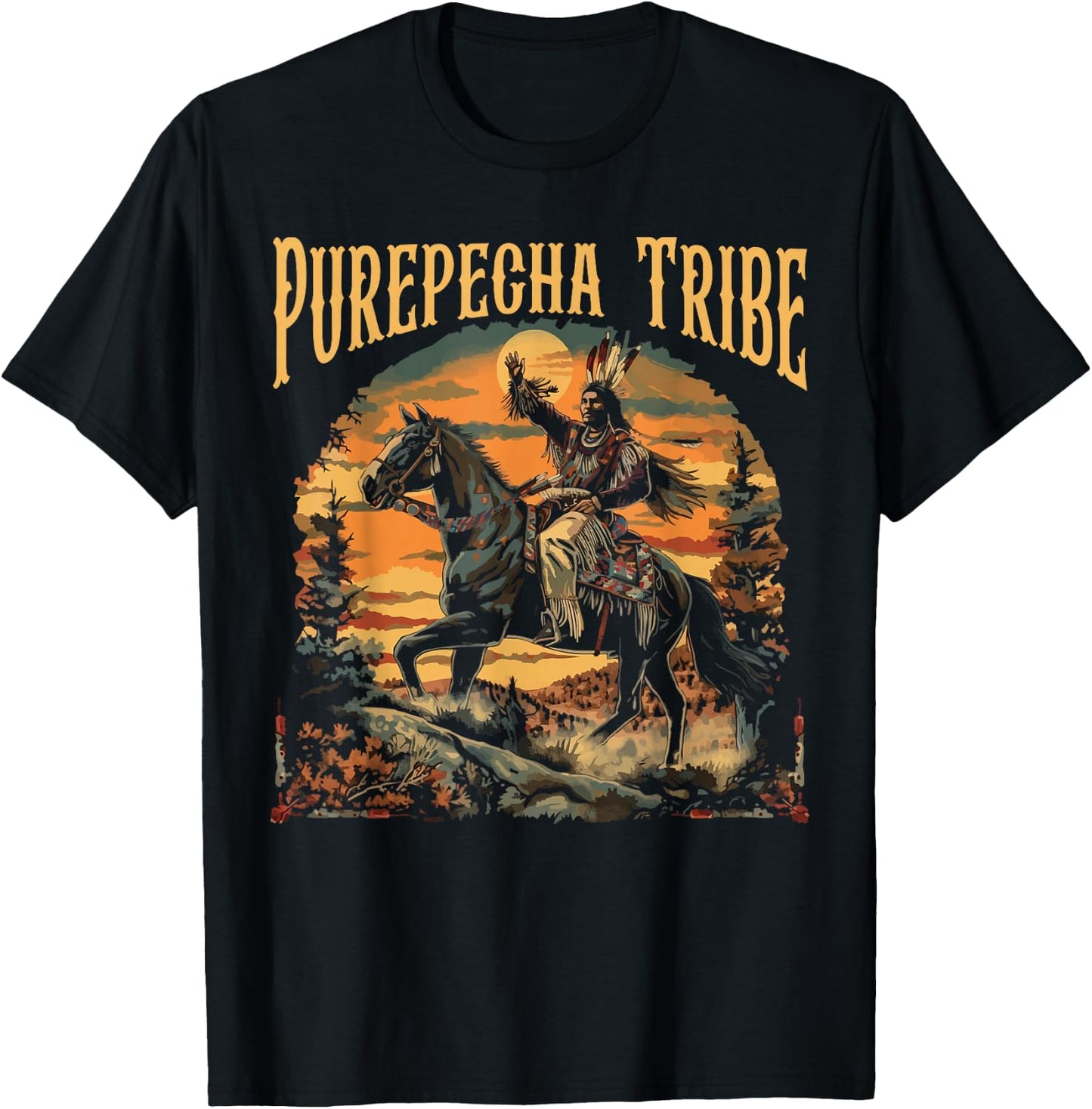 Indigenous People Mexico Native American Purepecha Tribe T-Shirt - T-Shirt | Black