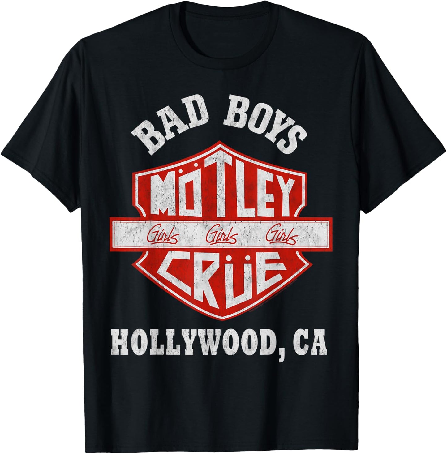 Mötley Crüe – Bad Boys Shield T-Shirt - T-Shirt | Black