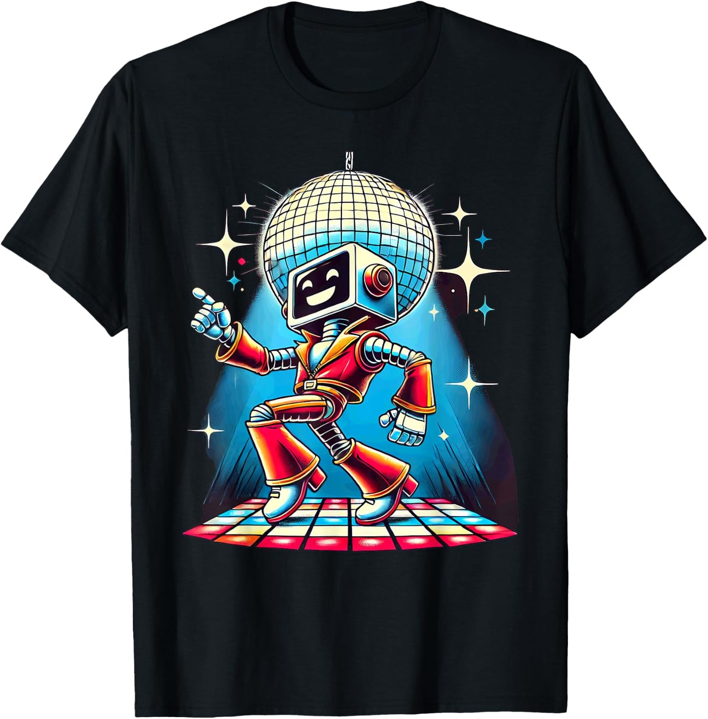 Aesthetic Robot Disco T-Shirt - T-Shirt | Black