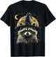 Raccoon Halloween Wizard Hat Funny Cute Witch Costume T-Shirt - T-Shirt | Black