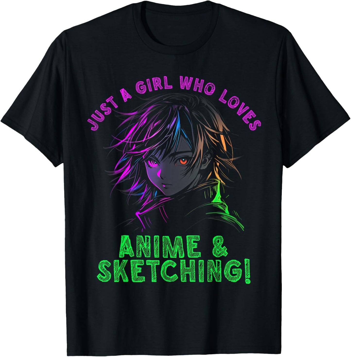 Just a girl who loves Anime and Sketching Manga Anime Lover T-Shirt - T-Shirt | Black