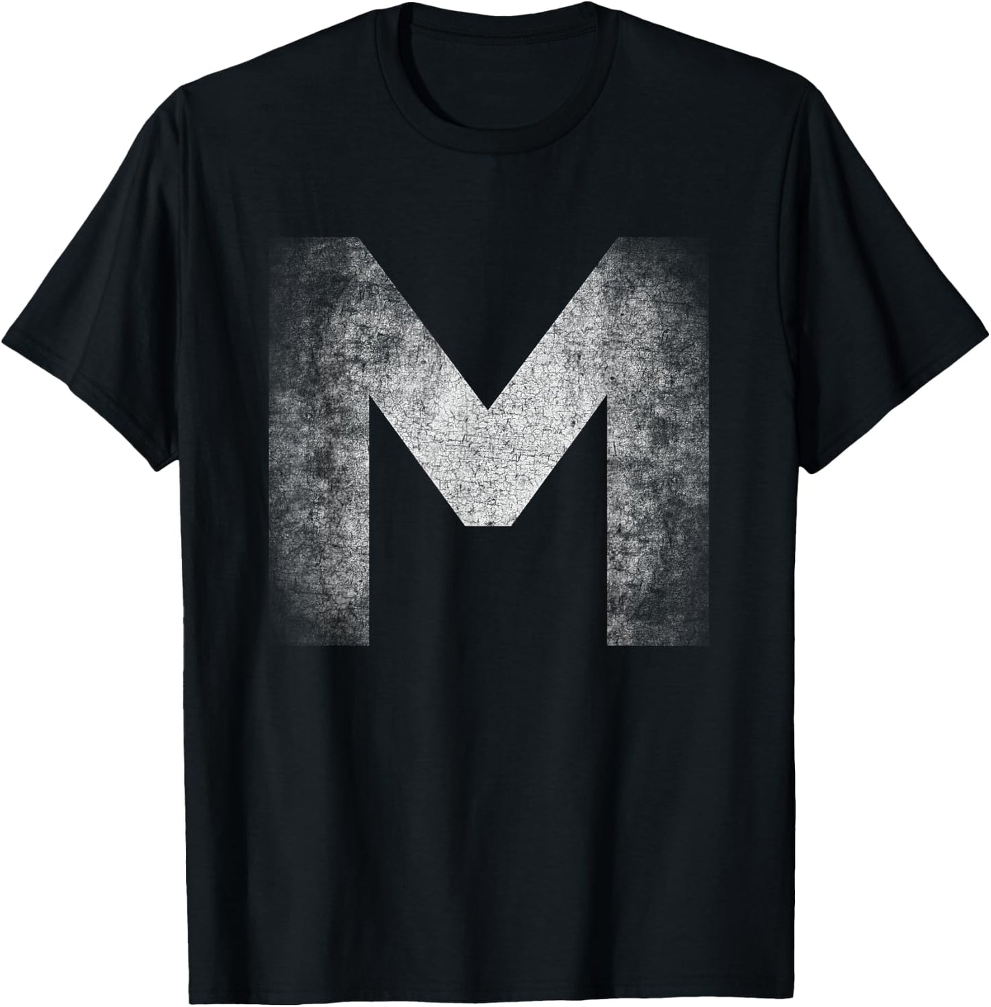 Letter M Capital Alphabet Monogram - M Initial Name Letter M T-Shirt - T-Shirt | Black
