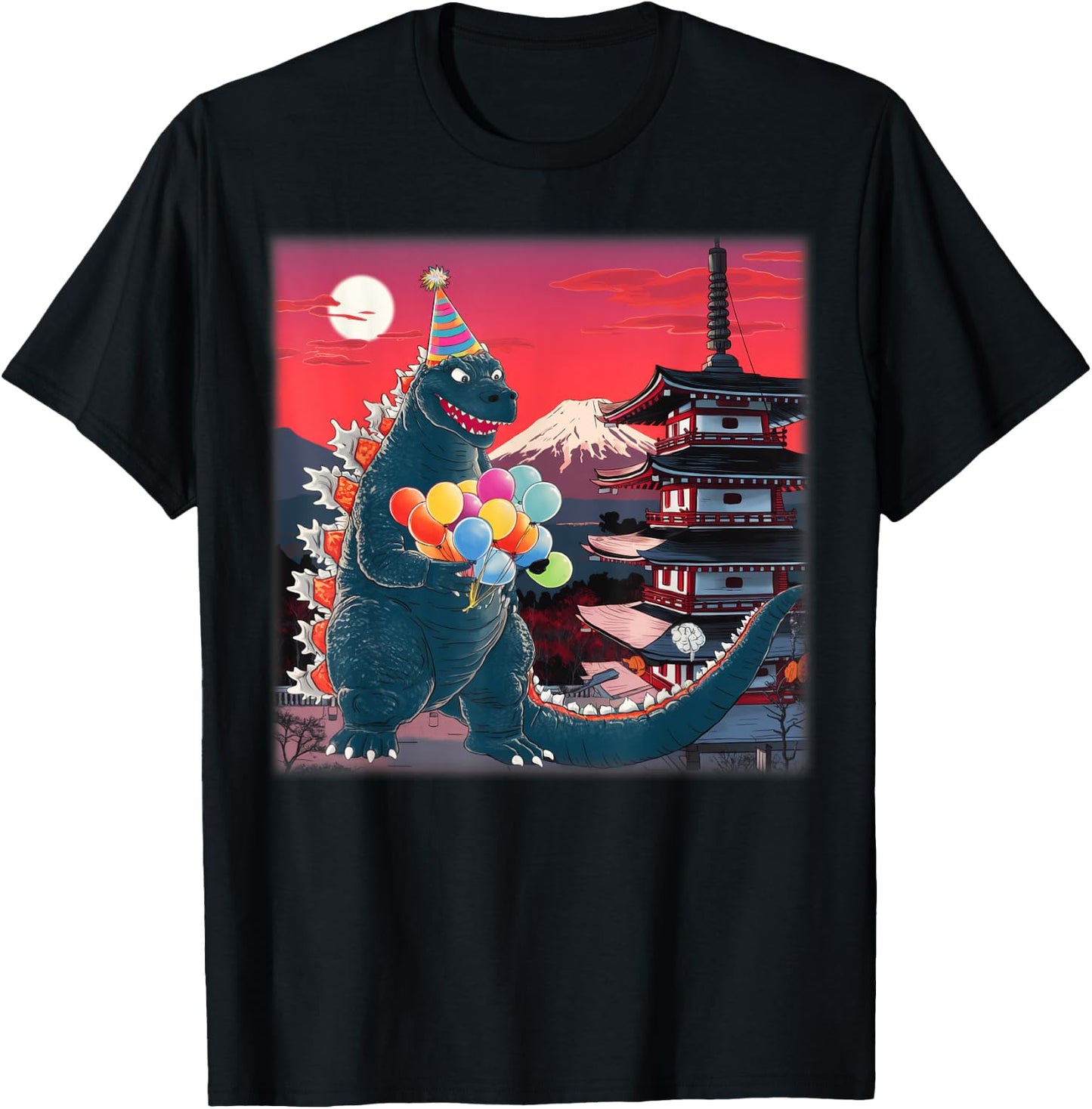 Kaiju Birthday Party Japan Monster Movie Bday Decorations T-Shirt - T-Shirt | Black