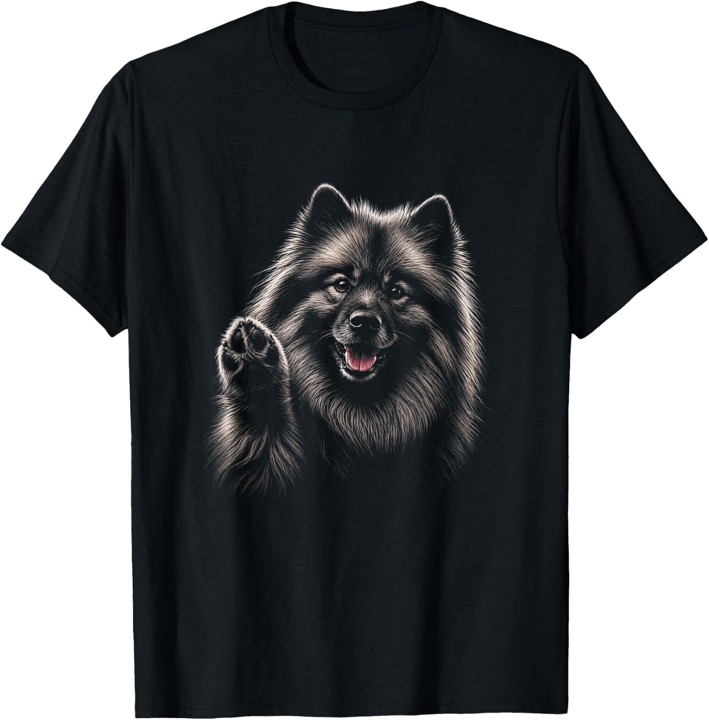 Keeshond Graphic Artwork Design T-Shirt - T-Shirt | Black