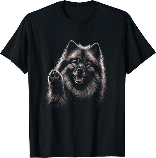 Keeshond Graphic Artwork Design T-Shirt - T-Shirt | Black