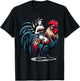 Pin-Up Girl Riding Rooster Vintage Patriotic T-Shirt - T-Shirt | Black