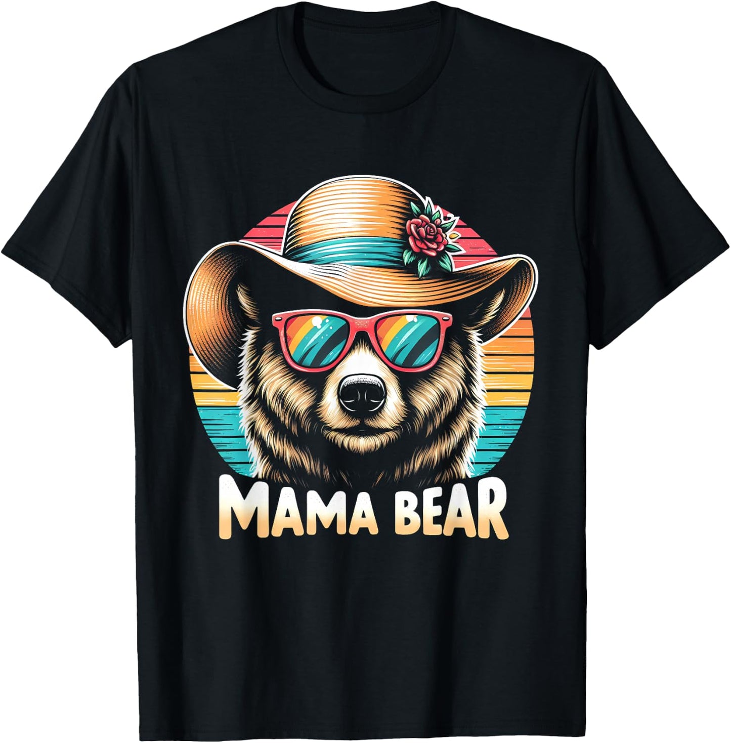 Mothers Day 2024 Mama Bear Shirt | Mothers Day Gift T-Shirt - T-Shirt | Black