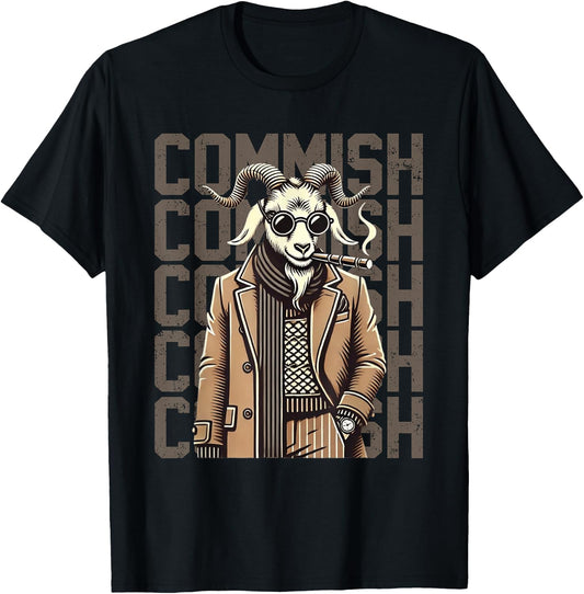 Fantasy Football Commissioner Funny Draft Goat Commish T-Shirt - T-Shirt | Black