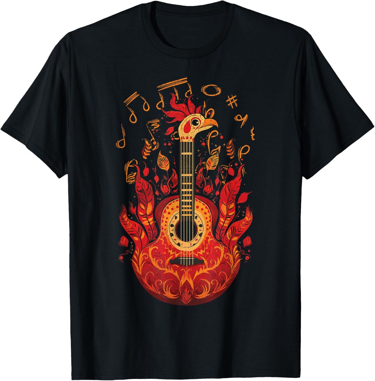 Rockin' Turkey - Fun Musical Thanksgiving Guitar Rock N Roll T-Shirt - T-Shirt | Black