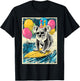 Koala Surfing Birthday Party Themed Balloons Retro Art T-Shirt - T-Shirt | Black