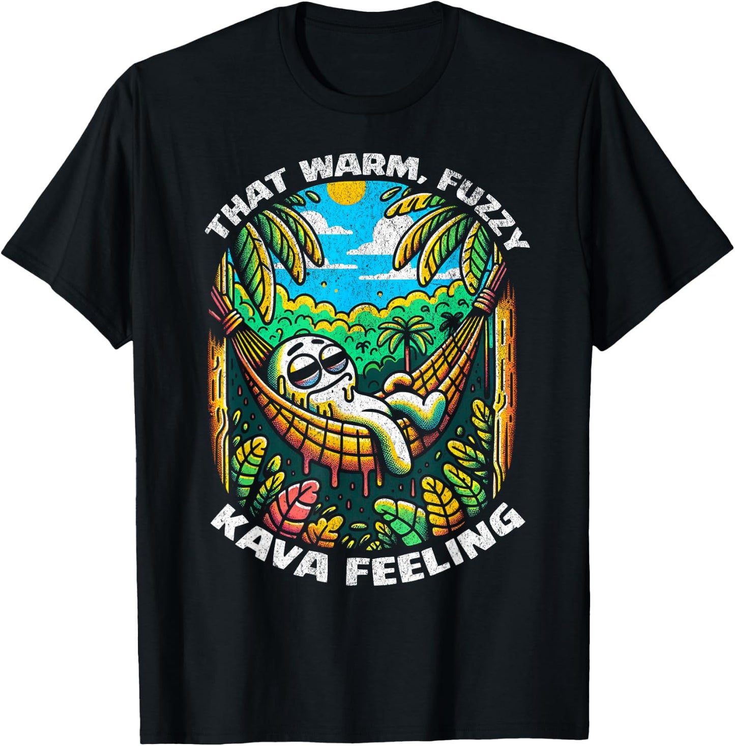 That Warm, Fuzzy Kava Feeling - Funny Kava Enthusiast T-Shirt - T-Shirt | Black