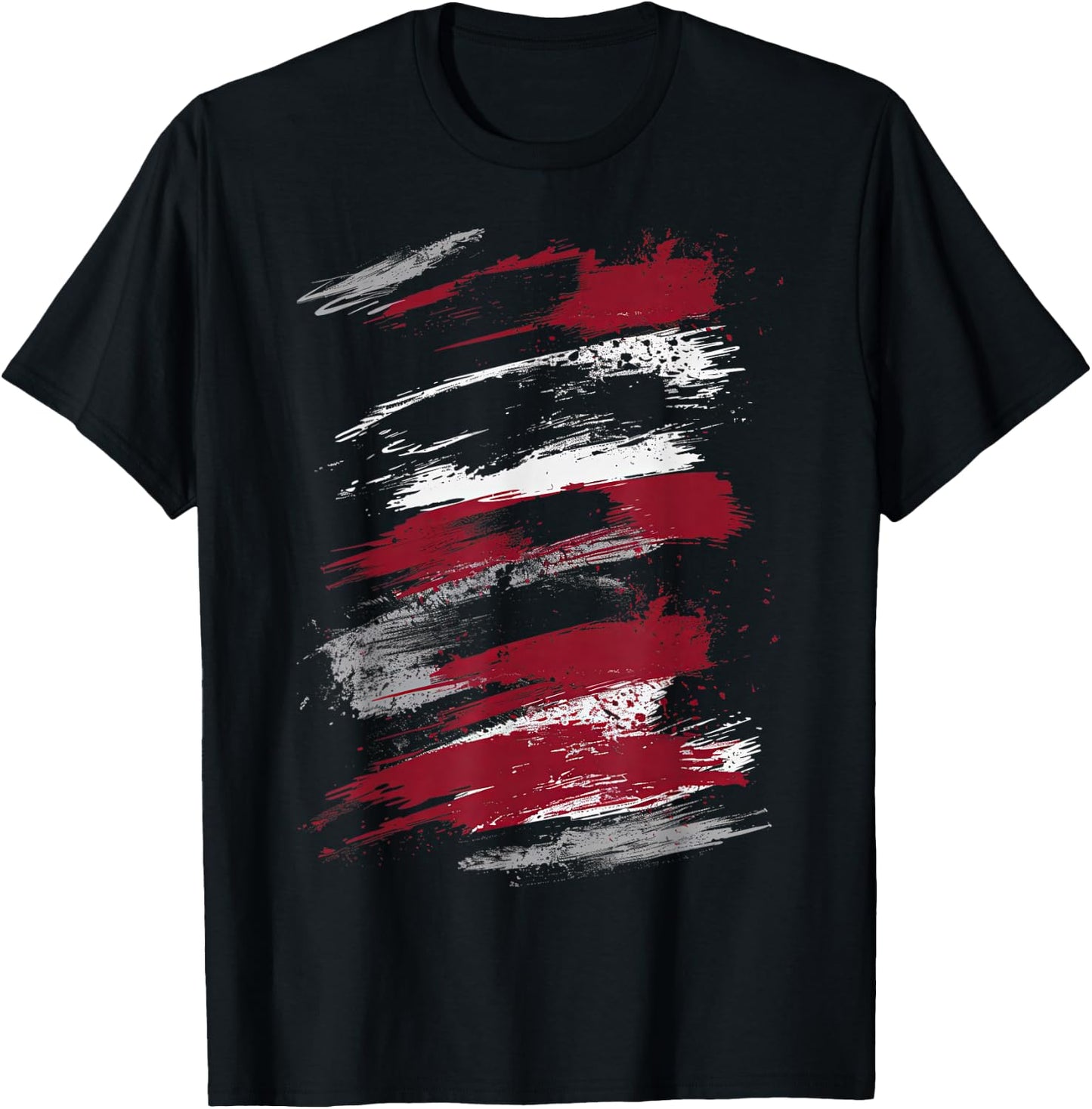 Red And Black Grunge Graphic T-Shirt - T-Shirt | Black