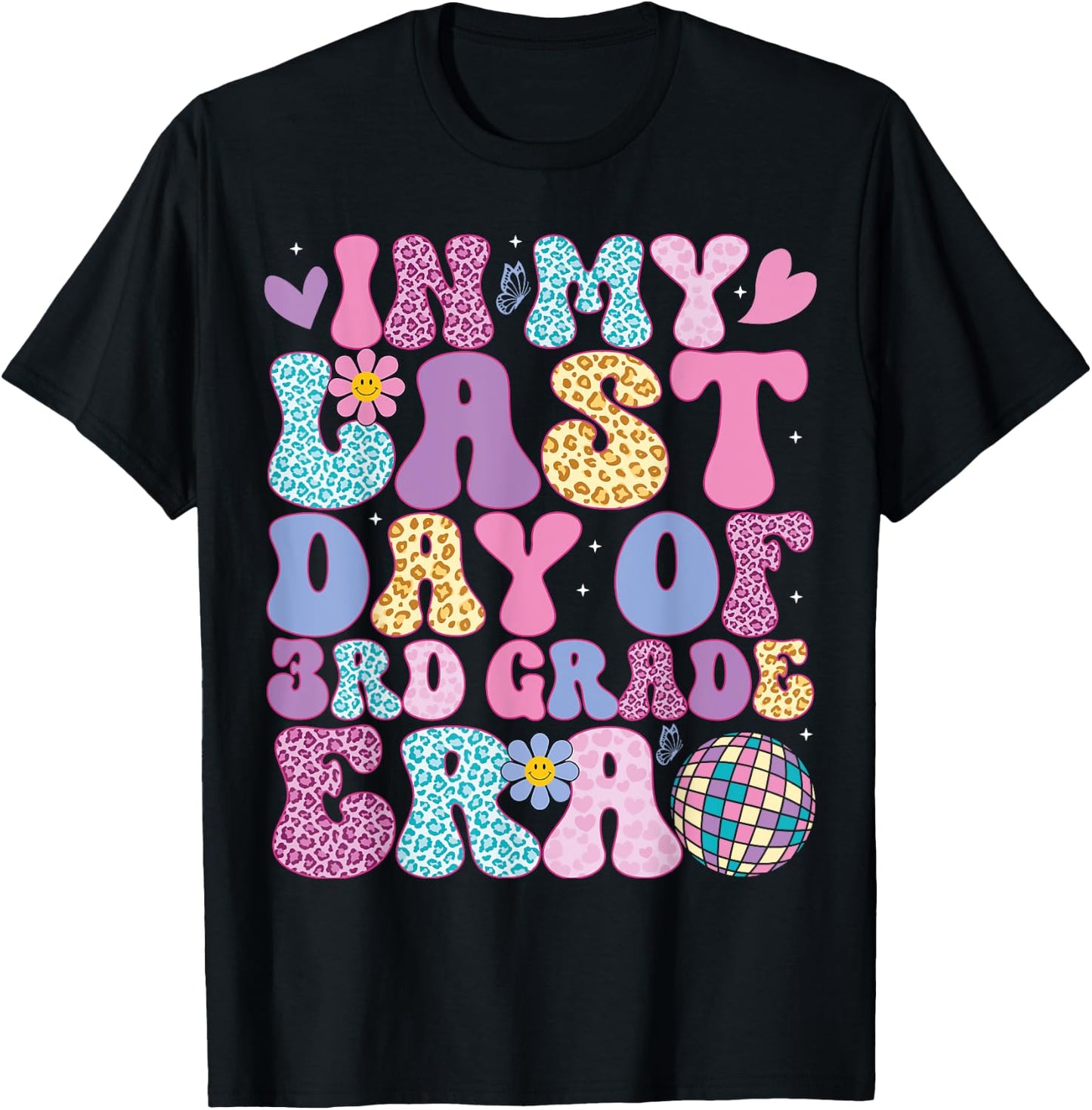 In My Last Day 3rd Grade Era Groovy Students End of School T-Shirt - T-Shirt | Black