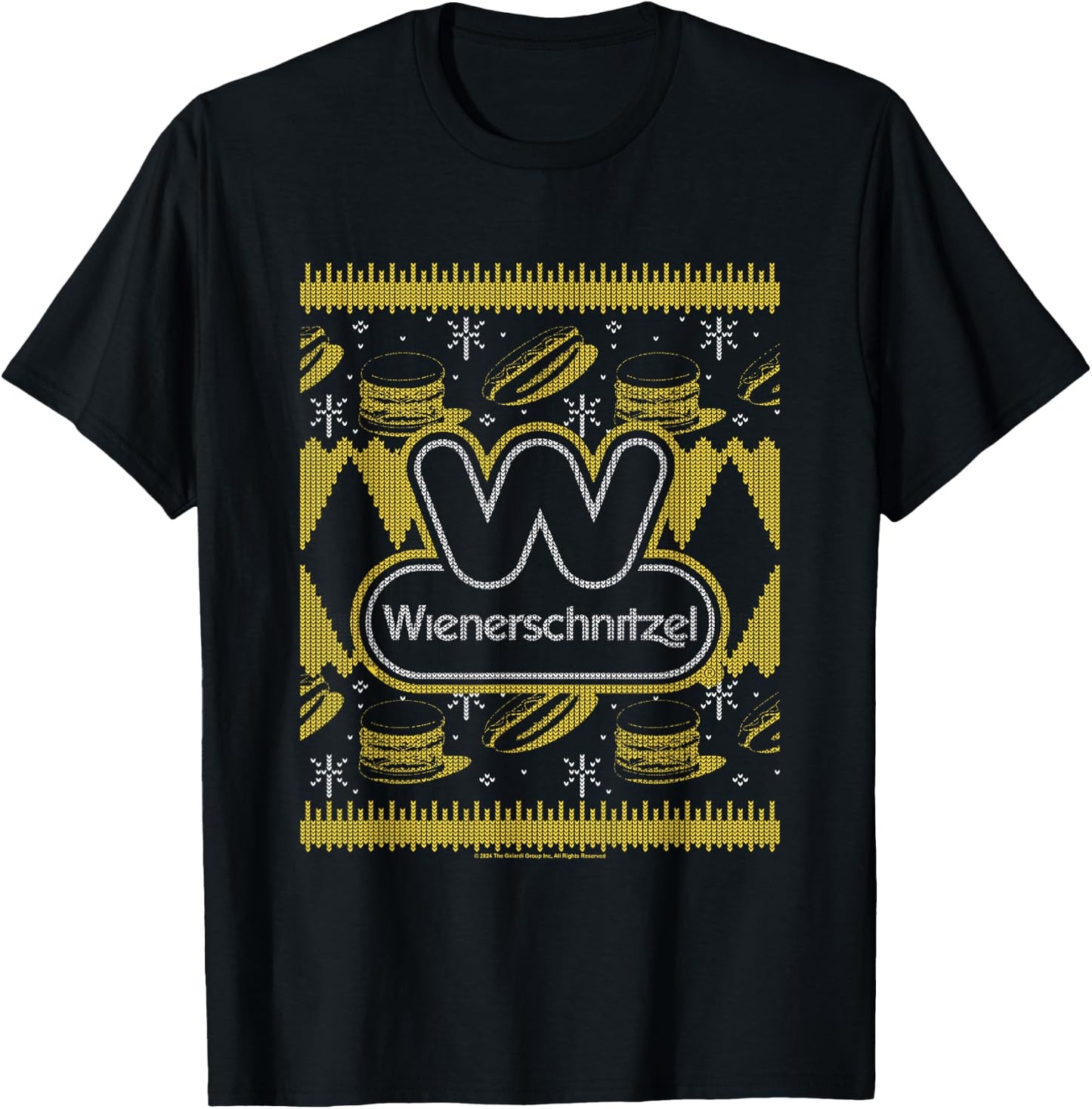 Wienerschnitzel Christmas Fast Food Ugly Sweater Vintage T-Shirt - T-Shirt | Black