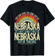 Retro Girl Out Of Nebraska Hometown Home Nebraska T-Shirt - T-Shirt | Black