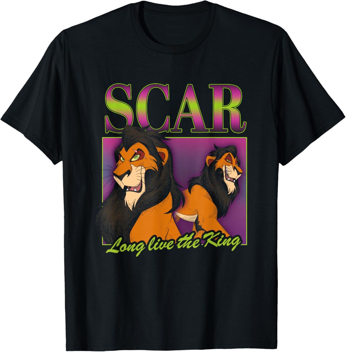Disney Villains Scar Long Live The King 90s Collage Portrait T-Shirt - T-Shirt | Black