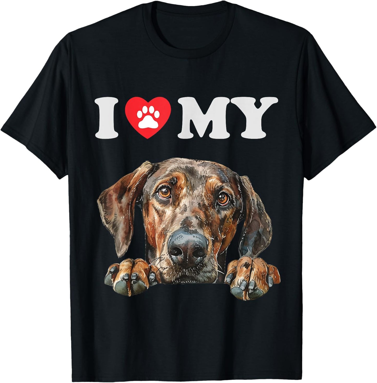 Plott Hound I Heart My Dog Funny Dog Lover Women Kids T-Shirt - T-Shirt | Black