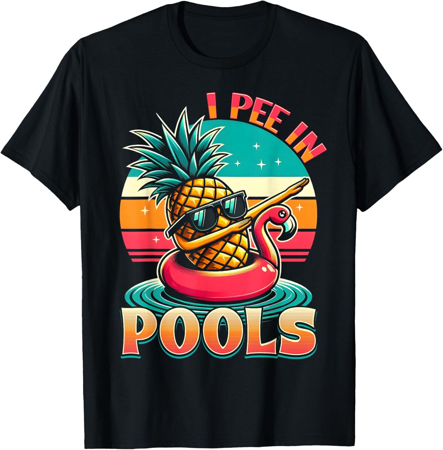 I Pee In Pools Swimming Joke Funny Summer Pool Party T-Shirt - T-Shirt | Black