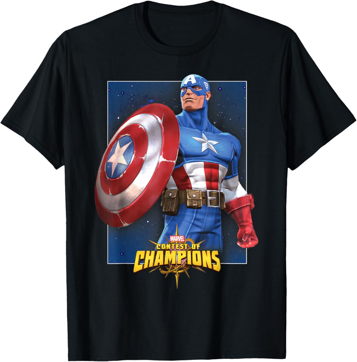 Marvel Contest of Champions Captain America Graphic T-Shirt - T-Shirt | Black