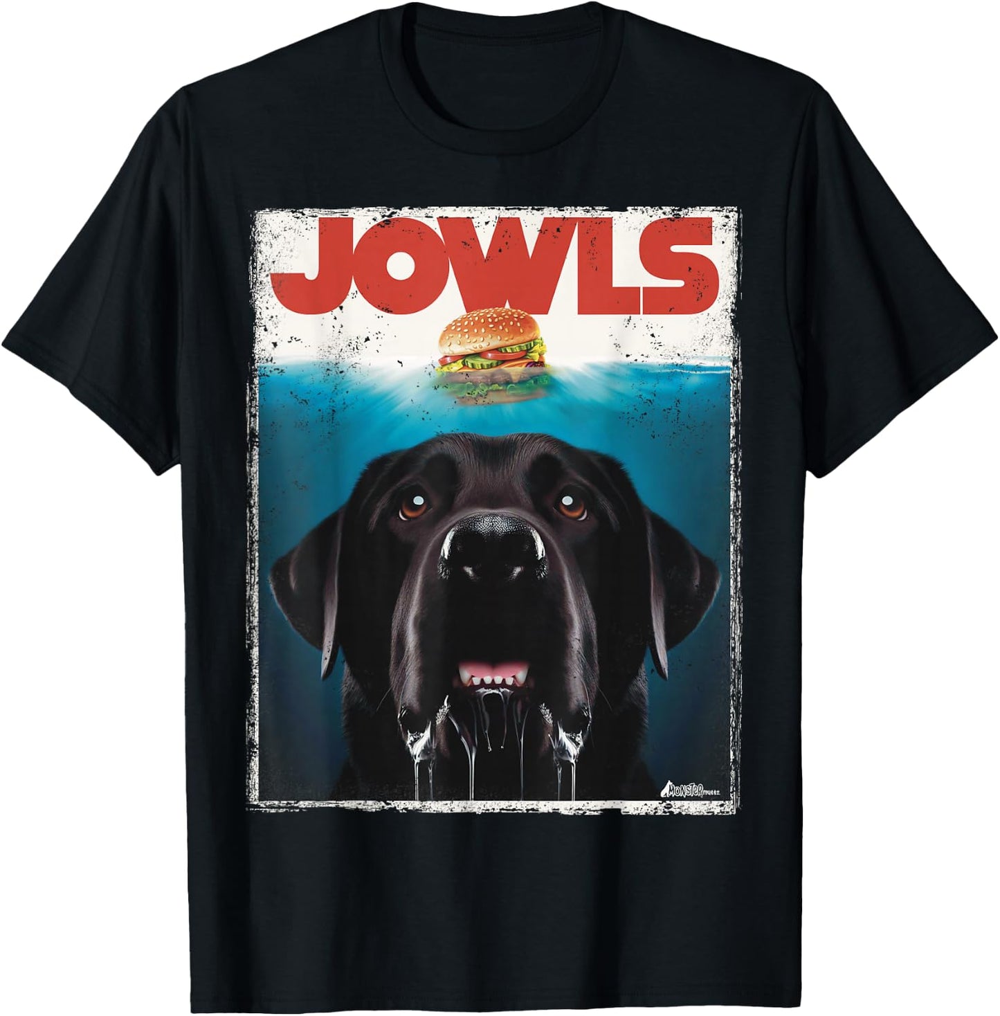 Funny Black Lab Jowls , Labrador Retriever Mom Top, Dad T-Shirt - T-Shirt | Black