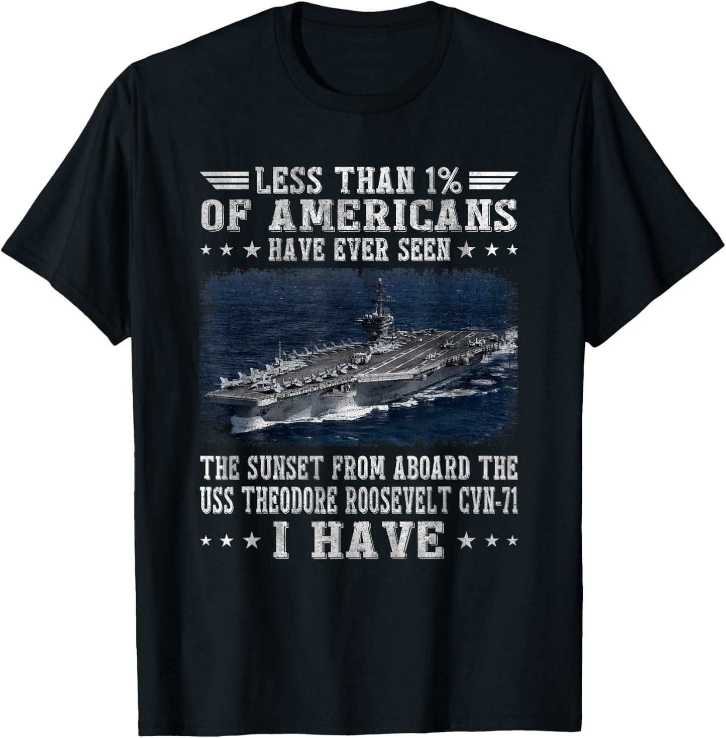 USS Theodore Roosevelt CVN-71 Aircraft Carrier Veterans Day T-Shirt - T-Shirt | Black