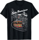 Historic San Francisco Cable Car Vintage SF Illustration T-Shirt - T-Shirt | Black
