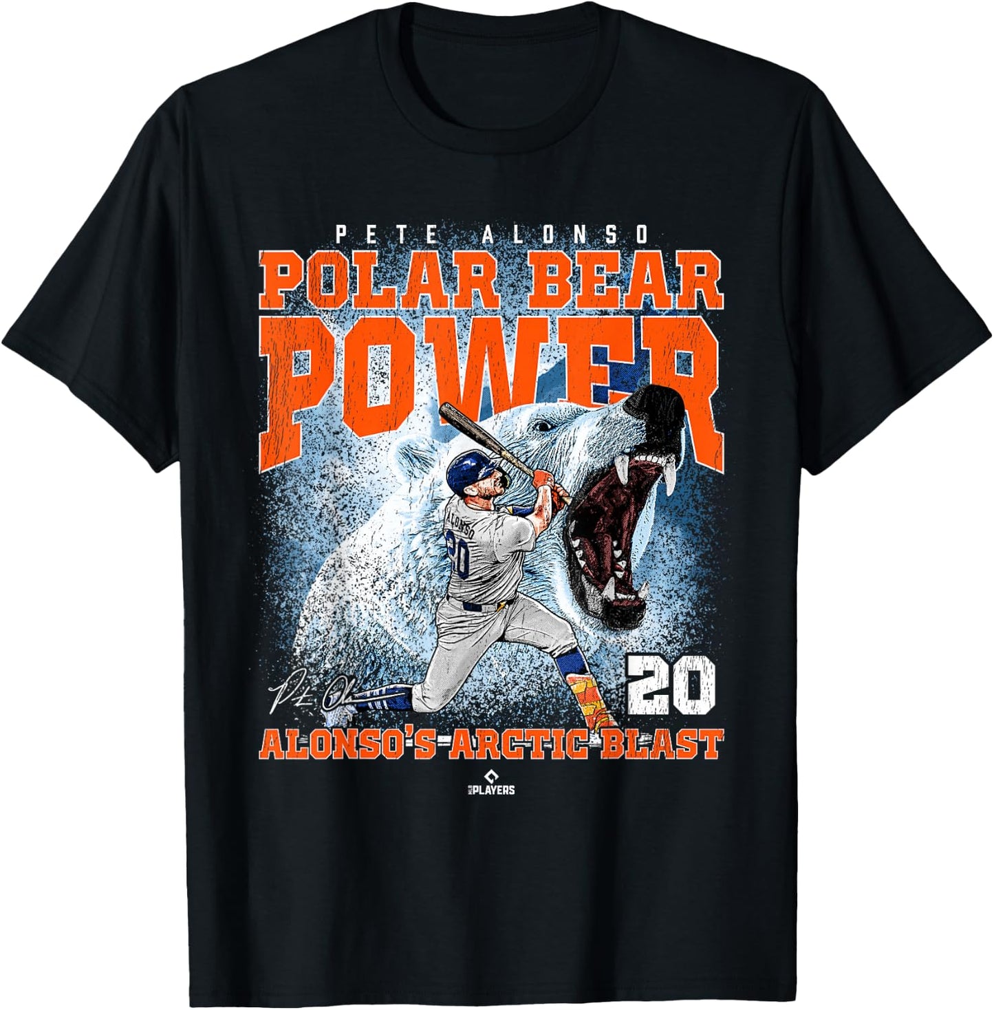 Polar Bear Power: Arctic Blast Pete Alonso New York MLBPA T-Shirt - T-Shirt | Black