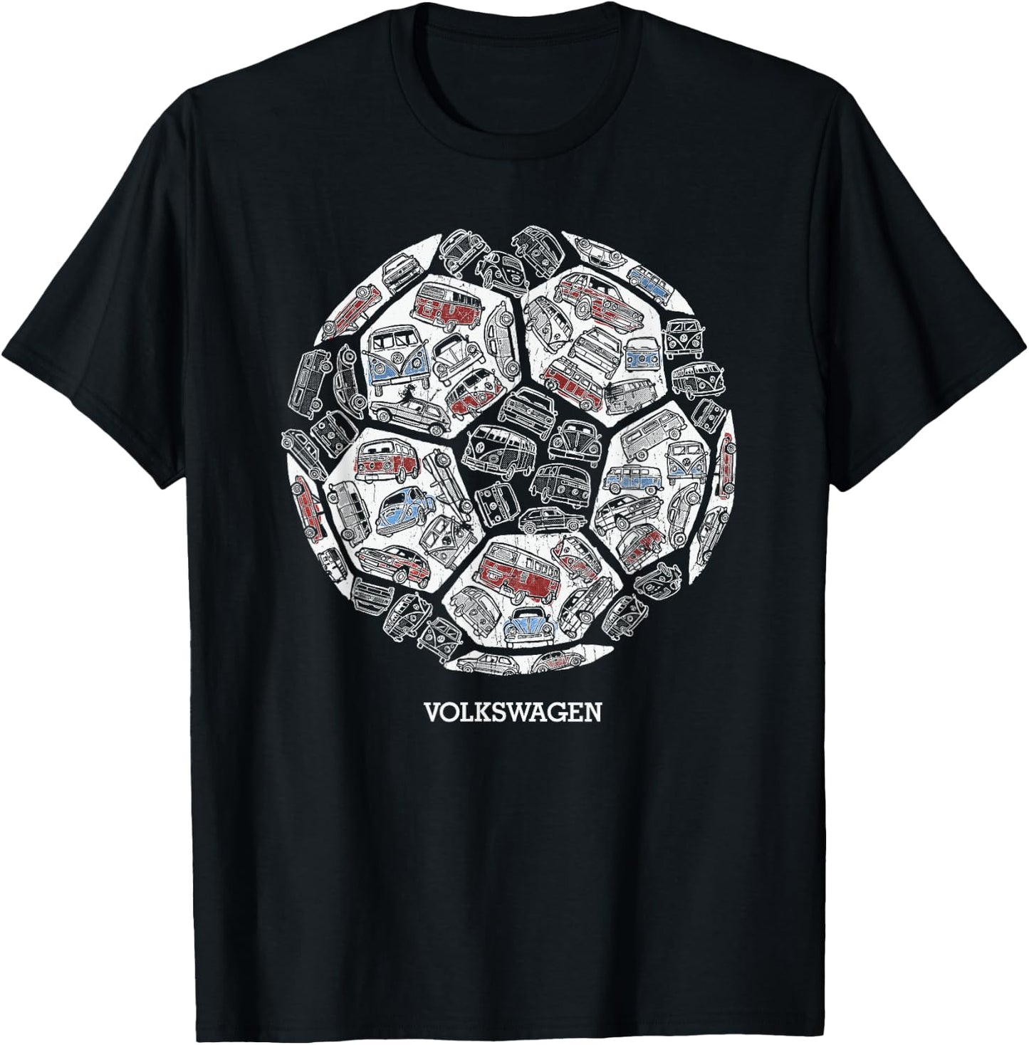 England Euro Football Campervans And Cars T-Shirt - T-Shirt | Black