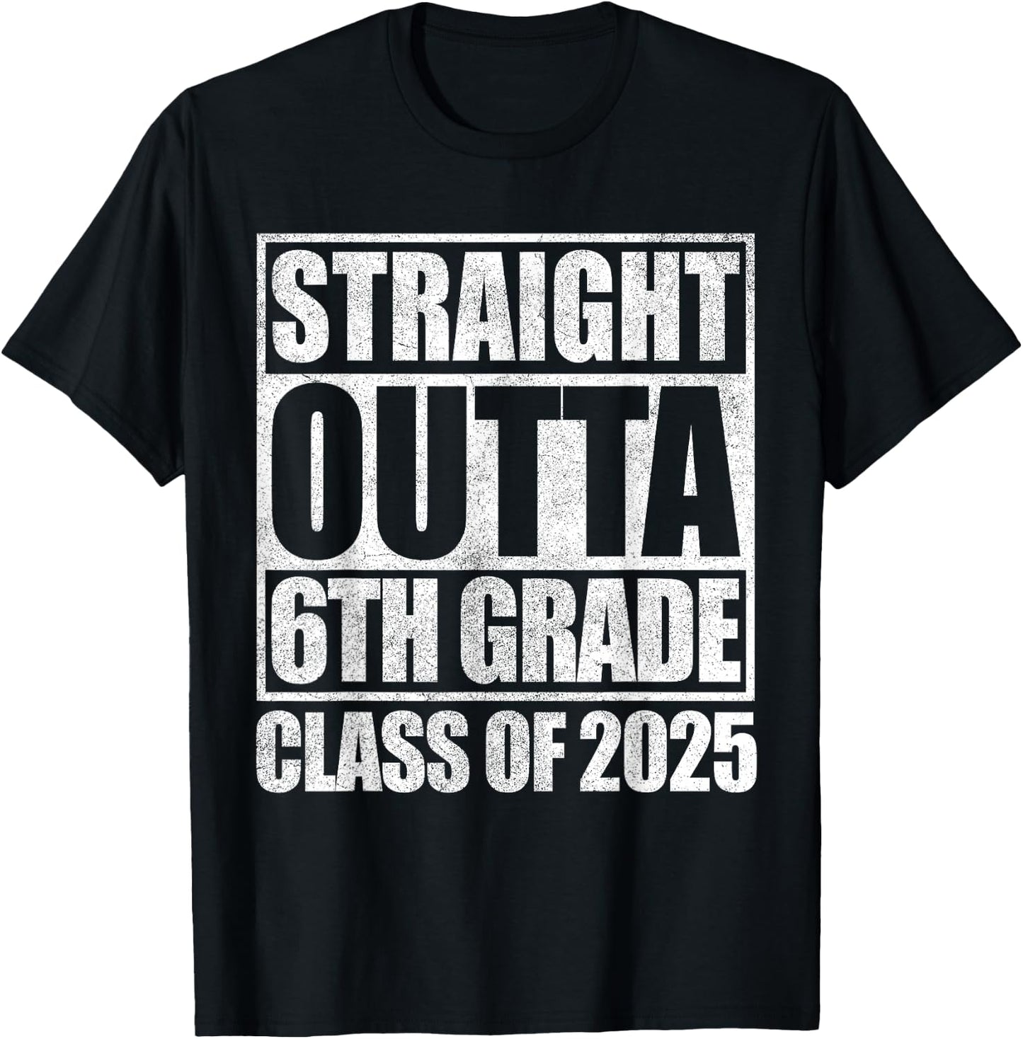 6th Grade Graduation Shirt for Boys Straight Outta 6th Grade T-Shirt - T-Shirt | Black