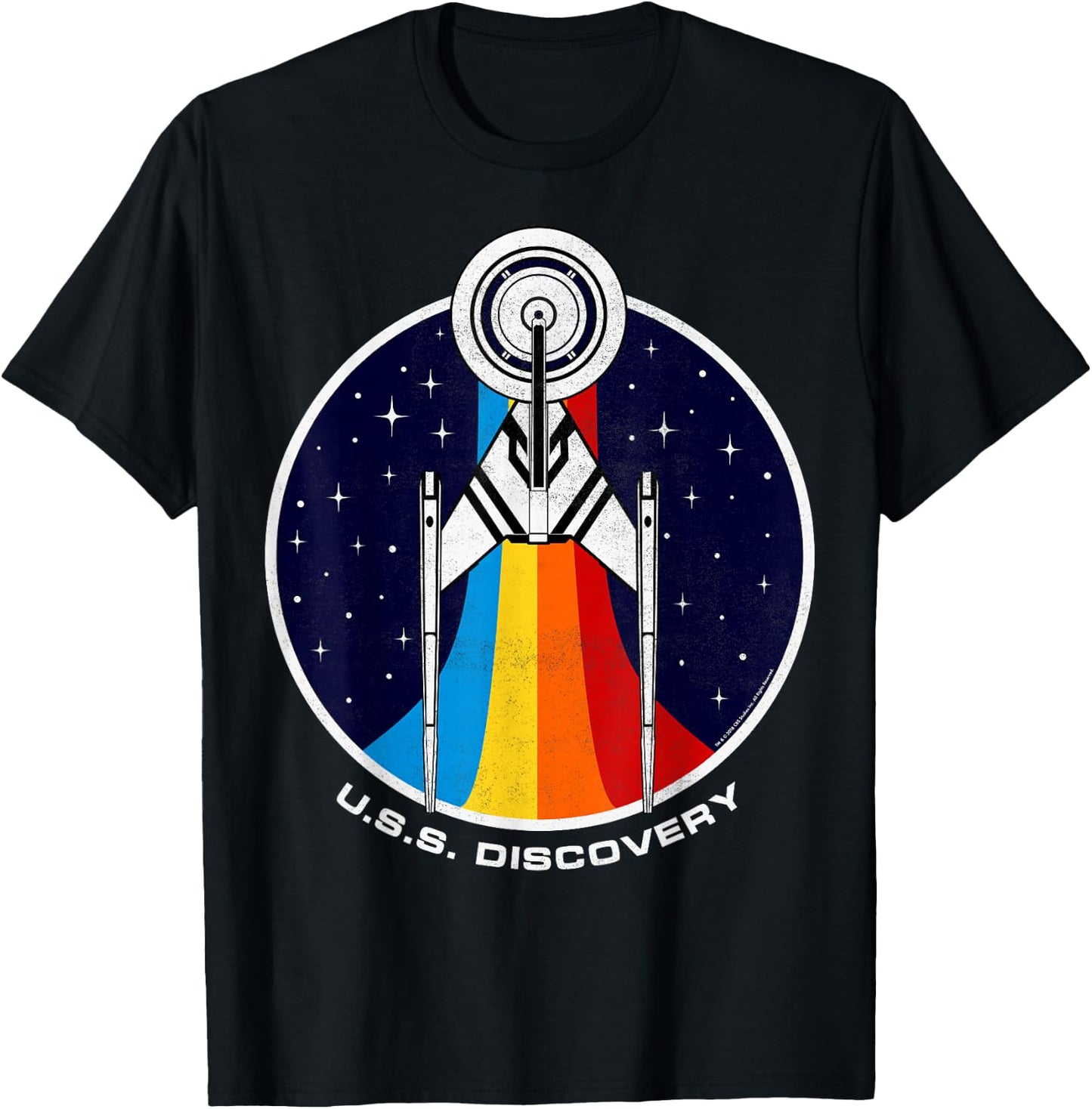 Star Trek Discovery Rainbow Stars Badge T-Shirt - T-Shirt | Black