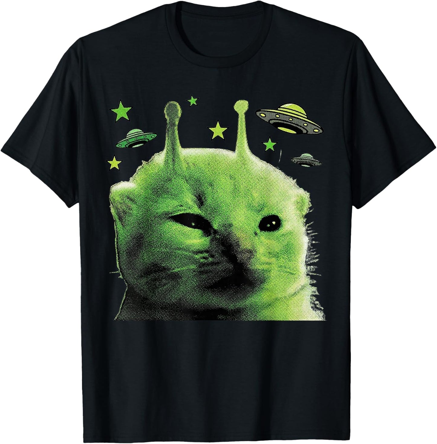 Gnarp Cat Silly Alien Cat Meme Brainrot Meme Funny Silly Cat T-Shirt - T-Shirt | Black