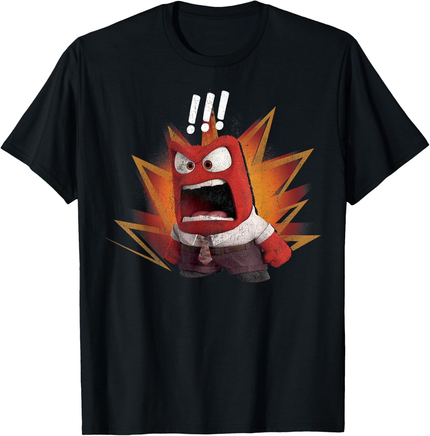Disney Pixar Inside Out Anger Yell Colorful T-Shirt - T-Shirt | Black