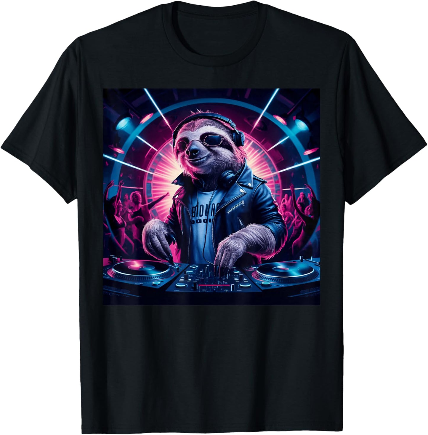 Just Relax Dude Sloth Djing Vibrant Club For Music T-Shirt - T-Shirt | Black