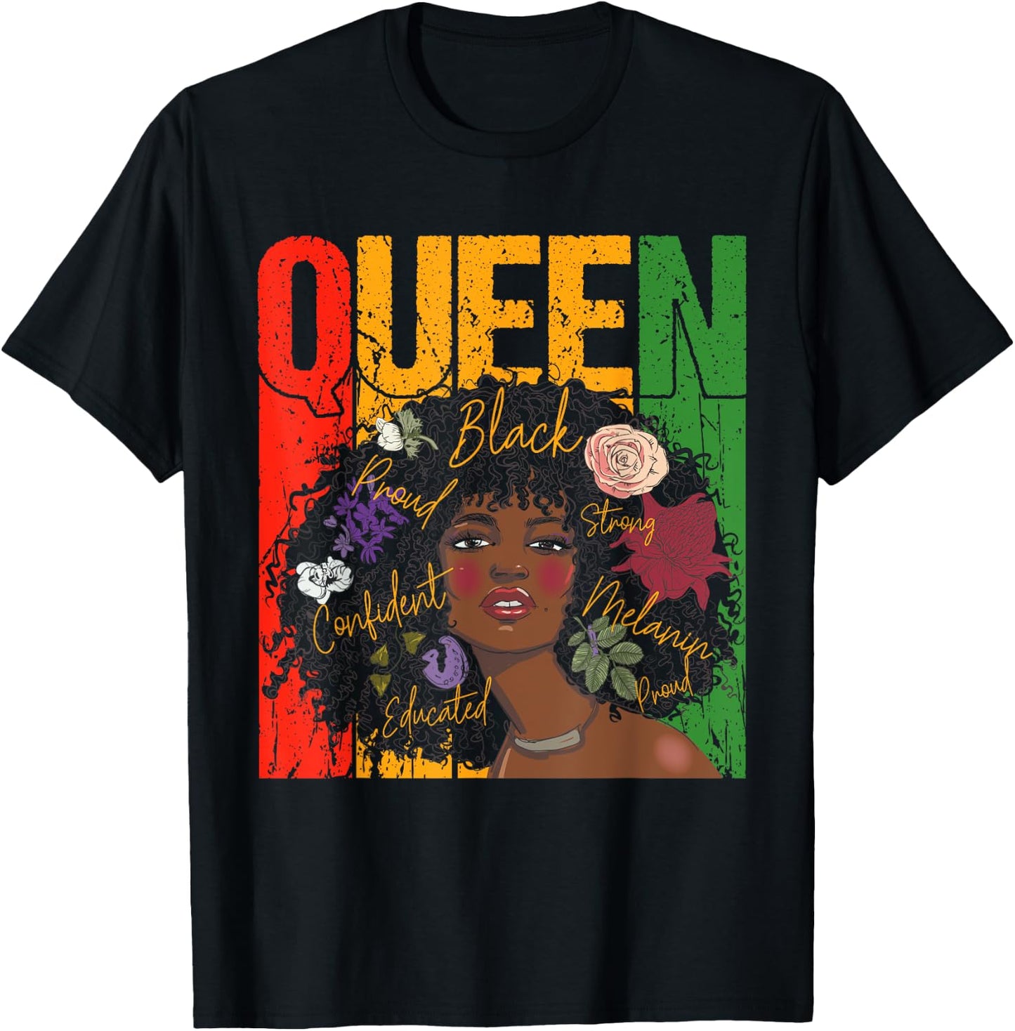 Juneteenth Black History Month Educated African Queen T-Shirt - T-Shirt | Black