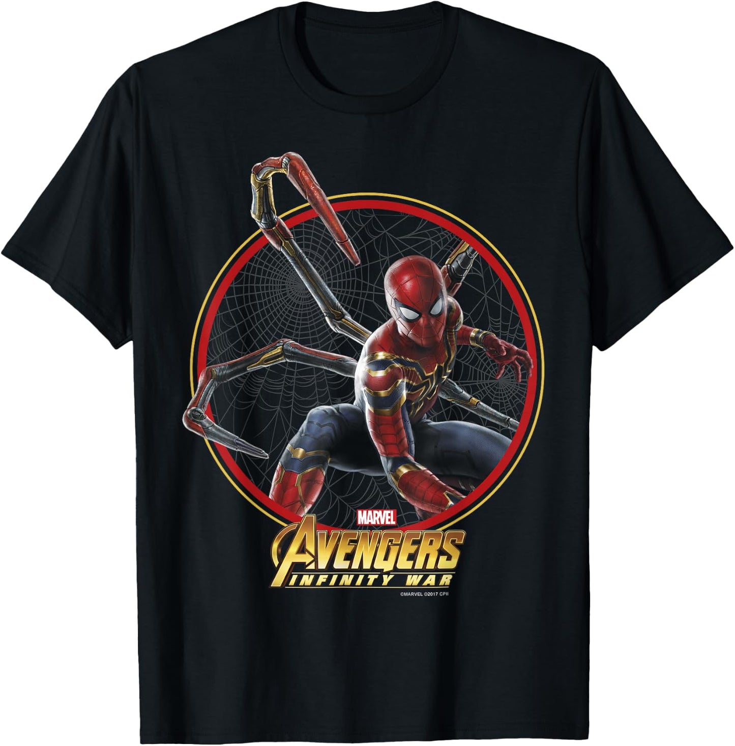 Marvel Infinity War Spider-Man Iron Circle Graphic T-Shirt - T-Shirt | Black