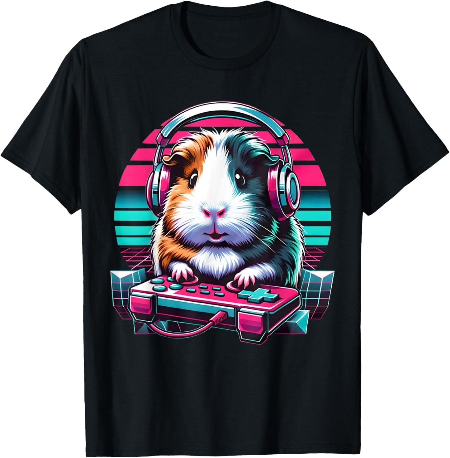 Guinea Pig Video Game Rodent Lover Animal Guinea Pigs Gamers T-Shirt - T-Shirt | Black
