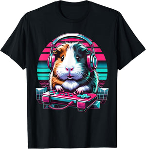 Guinea Pig Video Game Rodent Lover Animal Guinea Pigs Gamers T-Shirt - T-Shirt | Black