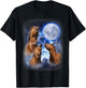 3 Horses Moon Howl at the Moon Majestic Equestrian Mountain T-Shirt - T-Shirt | Black